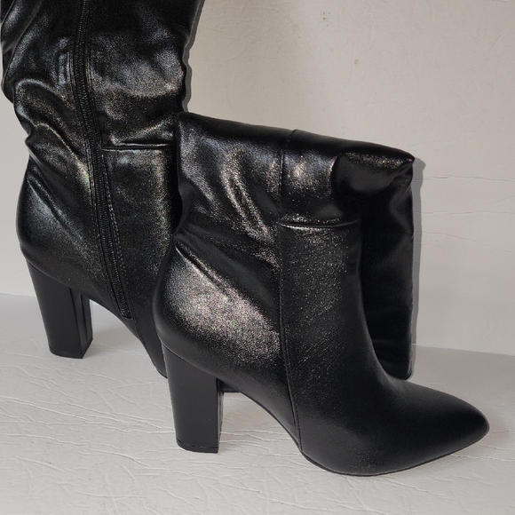 NWOB Unbranded Black Knee Boots Sz 41 - Picture 4 of 9